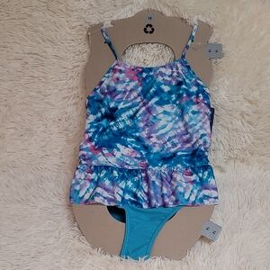 Speedo,Kids Swimwear 2 Piece Set in Blue and Purple, Size 14, Youth